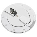 Locking Fuel Door For 2003-2009 Hummer H2 Suv Sut Aluminum Chrome Silvery Gas Tank Cap Cover With Mounting Hardware Go-5682 