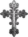 Reflective Old Style Cross In Silver 