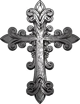 Reflective Old Style Cross In Silver