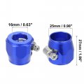 X Autohaux An10 Hex Car Hose Finisher Flexible Rubber Pipe Clamp With Screw Band Adapter Fitting For Oil Fuel Water Tube Blue
