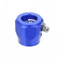 X Autohaux An10 Hex Car Hose Finisher Flexible Rubber Pipe Clamp With Screw Band Adapter Fitting For Oil Fuel Water Tube Blue