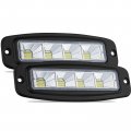 Adzoon Flush Mount Led Pods 2pcs 7 Inch 144w Flood Bumper Driving Light Backup Reverse Grill For Truck 4x 4 Off Road Atv Suv 