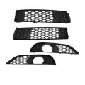 4pcs Front Bumper Fog Light Bezel Trim Grill Set For Audi Q7 2010 2011 2012 2013 2014 2015 Replace 4l0807675c 4l0807676c