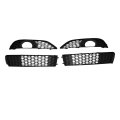 Secos 4pcs Front Bumper Fog Light Bezel Trim Grill Set Left Right For Audi Q7 2010 2011 2012 2013 2014 2015 Replace 4l0807675c 