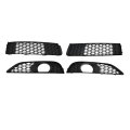 4pcs Front Bumper Fog Light Bezel Trim Grill Set For Audi Q7 2010 2011 2012 2013 2014 2015 Replace 4l0807675c 4l0807676c