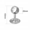 Uxcell Wardrobe Pipe Bracket 25mm Dia 65mm Height Wall Mounted Rail Rod Support Socket 4pcs
