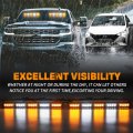 Xridonsen 2x 17 Inch Emergency Dash Strobe Lights For Trucks Interior Front Rear Windshield 40 Led Amber White Safety Flashing