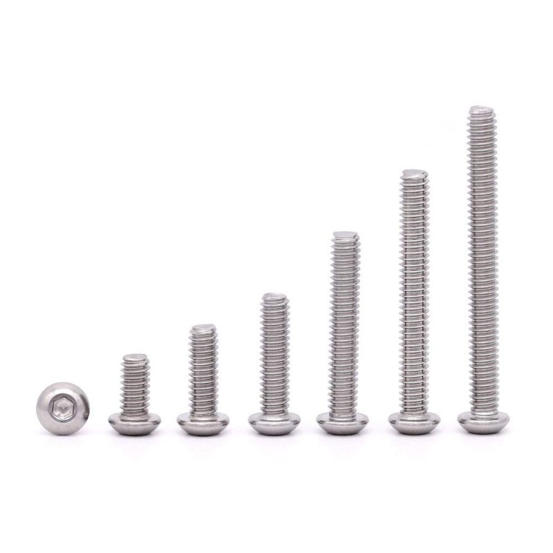 1 4-20 X 5 In Hex Socket Button Head Cap Screws 304 Stainless Steel 18-8 Unc Full Machine Threads 25 Pack