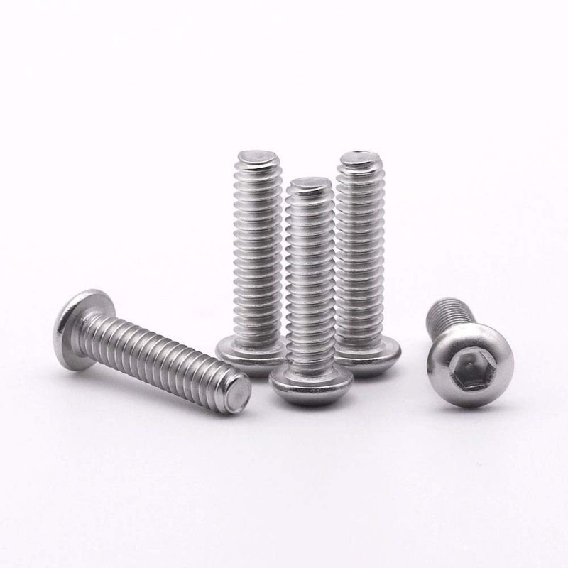 1 4-20 X 5 In Hex Socket Button Head Cap Screws 304 Stainless Steel 18-8 Unc Full Machine Threads 25 Pack