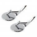 Round Bowtie Outside Rearview Mirrors Ribbed Base For 1963-1964 Chevy Impala 1963-1965 Corvair Ii Biscayne