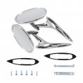 Round Bowtie Outside Rearview Mirrors Ribbed Base For 1963-1964 Chevy Impala 1963-1965 Corvair Ii Biscayne