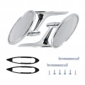 Round Bowtie Outside Rearview Mirrors Ribbed Base For 1963 1964 Chevy Impala 1965 Corvair Ii And Biscayne Chrome Finish Set