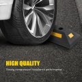 Atpeam Rubber Curb Vehicle Floor Stopper Heavy Duty 2 Pack Black Parking Blocks Wheel Stop Stoppers With Yellow Reflective