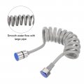 Uxcell 2pcs Spring Flexible Shower Hose 1 5meter 59inch Telescopic With Stainless Steel Interface Nut For Toilet Faucet Grey