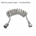 Uxcell 2pcs Spring Flexible Shower Hose 1 5meter 59inch Telescopic With Stainless Steel Interface Nut For Toilet Faucet Grey