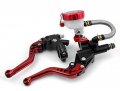 1 Pair Motor Motorcycle Cnc Billet Aluminum Extendable Folding Foldable Master Cylinder Front Brake Oil Fluid Reservoir Levers