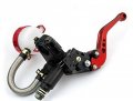 1 Pair Motor Motorcycle Cnc Billet Aluminum Extendable Folding Foldable Master Cylinder Front Brake Oil Fluid Reservoir Levers