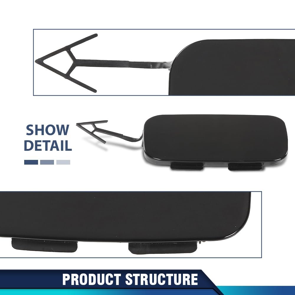 Rear Bumper Tow Hook Eye Cover Cap For Audi A8 Quattro D4 2014 2015 2016 2017 Black Pc Material 1 Piece