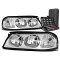 Auto Dynasty Chrome Housing Clear Corner Headlight Head Lamps Tool Kit For Chevy Impala 00-05 
