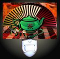Asian Fan And Teapot Decorative Night Light 