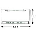 Ohio University School Logo Full Size Standard License Plate Metal Frame