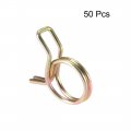 Uxcell Double Wire Spring Hose Clamp 10mm Inner Dia Fit 10 5-11 5mm Od Fuel Line Silicone Tube Clips Zinc Plated 50pcs
