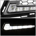 Auto Dynasty Compatible With Bmw E90 E91 3-series Lci Models Pair Of Front Bumper Fog Bezel Integrated Day Time Running Lights