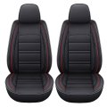 Universal Fit Car Seat Covers For 5 Seats Black And Red Pu Leather With Sponge Padding Full Set Front Rear Cushions Ford Nissan 