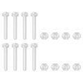 8set Clear Acrylic Screws Kit M4 X 25mm Round Head Phillips Bolts With Hex Nuts And For Machine Accessories Electronic 