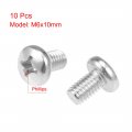Uxcell M6x10mm Machine Screws Phillips Cross Pan Head Screw 304 Stainless Steel Fasteners Bolts 10pcs