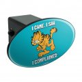 Garfield I Came Saw Complained Oval Tow Trailer Hitch Cover Plug Insert