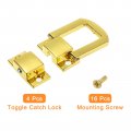 Uxcell 4pcs Toggle Catch Lock 0 98 X 79 Lxw Zinc Alloy Hasp Latch Clasp For Jewelry Box Wooden Case Gold