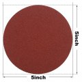 Hifrom 5-inch 125mm Hook And Loop Backing Pad M14 Drill Adapter 50 Pieces No-hole 120 Grit Sandpaper Assortment Replacement For