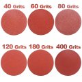Hifrom 5-inch 125mm Hook And Loop Backing Pad M14 Drill Adapter 50 Pieces No-hole 120 Grit Sandpaper Assortment Replacement For