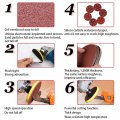 Hifrom 5-inch 125mm Hook And Loop Backing Pad M14 Drill Adapter 50 Pieces No-hole 120 Grit Sandpaper Assortment Replacement For