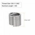 Uxcell Wire Thread Inserts 5 8-11 Unc 1 5d 304 Stainless Steel Helical Type Coiled Screw Repair Threaded Sleeve Sheath 10pcs
