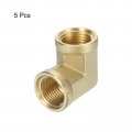Uxcell 90 Degree Barstock Street Elbow Pipe Fitting 3 8 Inch Npt Female To 5pcs Forged Brass Hose Fittings Adapter For Gas Air