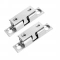 2pcs Cabinet Door Closet Brass Ball Catch Tension Latch 40mm Length Silver Tone 