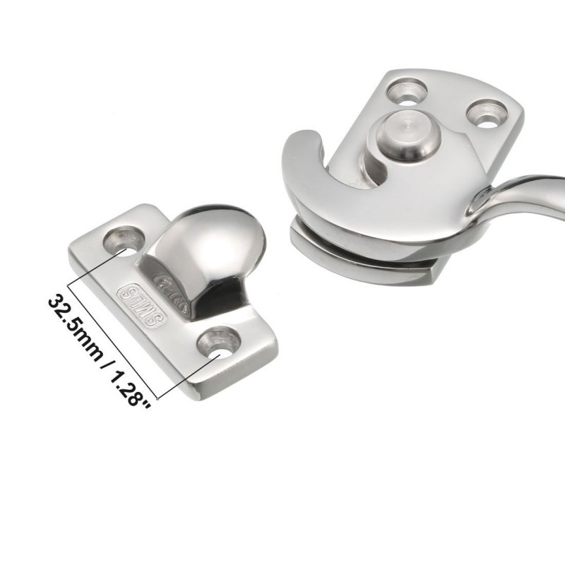 A Window Sash Lock 37mm Hole Distance 304 Stainless Steel Mirrored Left Hand