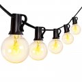 Outdoor String Lights 25ft Patio With 27 G40 Bulbs Warm White Dimmable Connectable Hanging For Backyard Porch Gazebo Deck And 