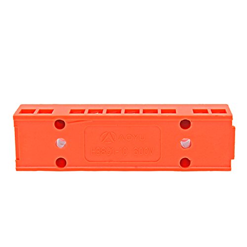 Yxq 600v 36a Dual Row 10-positions Screw Terminal Strip Block Electric Barrier Orange 6-piece