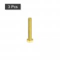 Uxcell Brass Hex Bolts M8x50mm 3pcs Fully Thread Grade 4 8 Solid Hexagon Head Bolt Machine Screws For Machinery