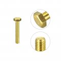 Uxcell Brass Hex Bolts M8x50mm 3pcs Fully Thread Grade 4 8 Solid Hexagon Head Bolt Machine Screws For Machinery