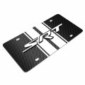 Ipick Image For Dodge Srt 3d Logo In White On Stripe Black Carbon Fiber Look Premium Stainless Steel License Plate Design And