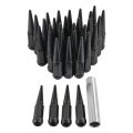 Jdmspeed New 32pc Black Solid Spike Lug Nuts 9 16-18 Replacement For Dodge Ram 2500 3500 Ford F250 F350