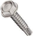 Stainless Steel Sheet Metal Screw Plain Finish Hex Head External Drive Self-drilling Point 1 2 Length 8-18 Threads Pack Of 100 
