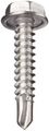 Stainless Steel Sheet Metal Screw Plain Finish Hex Head External Drive Self-drilling Point 1 2 Length 8-18 Threads Pack Of 100