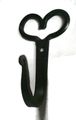 Wrought Iron Hook Medium Split Heart -hand 