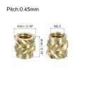 Uxcell Knurled Insert Nuts 100pcs M2 5 X 4mm L Od 3d Printing Brass Female Threadeds Heat Set Insert Embedment