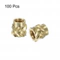 Uxcell Knurled Insert Nuts 100pcs M2 5 X 4mm L Od 3d Printing Brass Female Threadeds Heat Set Insert Embedment